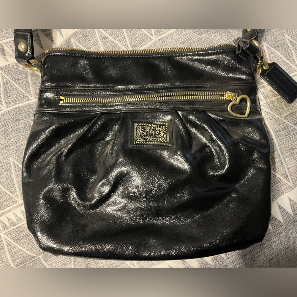 Coach Shiny black crossbody bag
